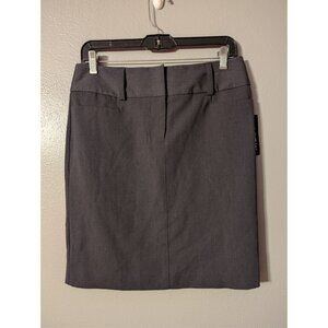 APT.9 Petite 6 Charcoal Gray Lined Pencil Skirt Faux Pockets Career Office
